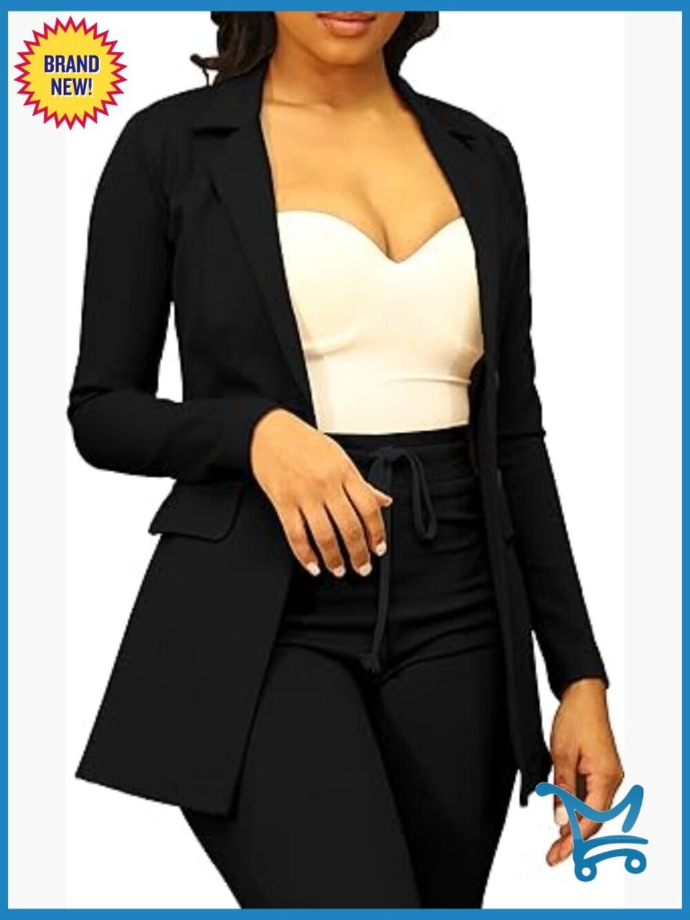 Women's Casual Open Front Long Sleeve Work Blazer Jacket Lightweight Lapel